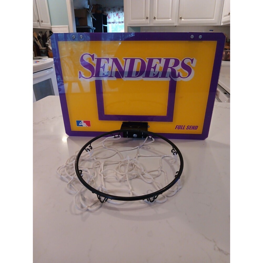 Nelk Full Send Senders Mini Hoop Over Door Basketball Goal & Net - Lakers Style!